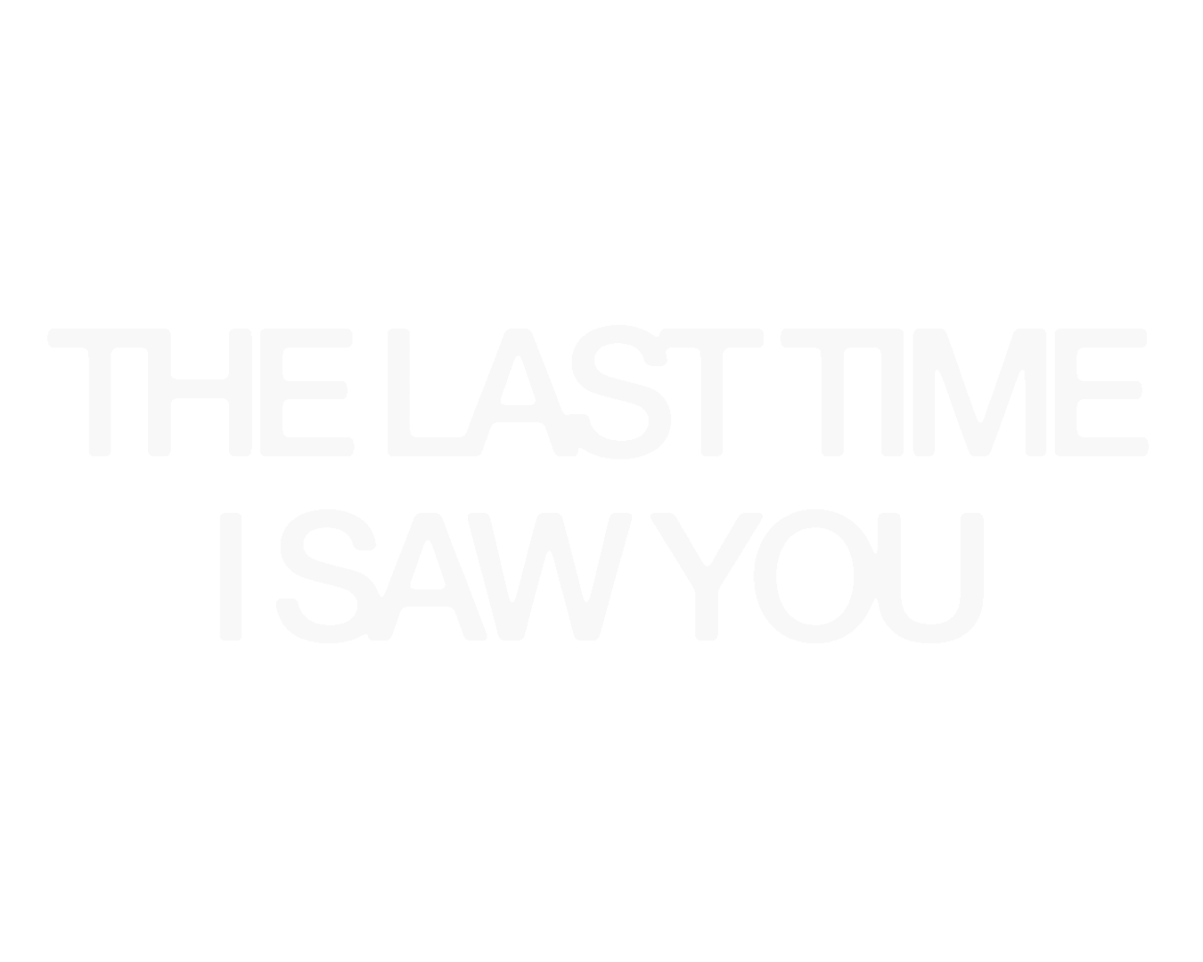 THE LAST TIME I SAW YOU